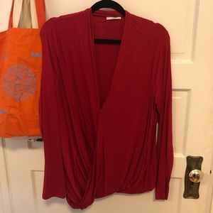 Babaton Draped Long Sleeved Blouse